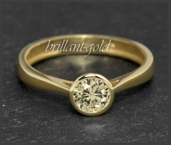 Gold Ring 0,50ct Brillant, zart gelb, Si2; 585 Gold